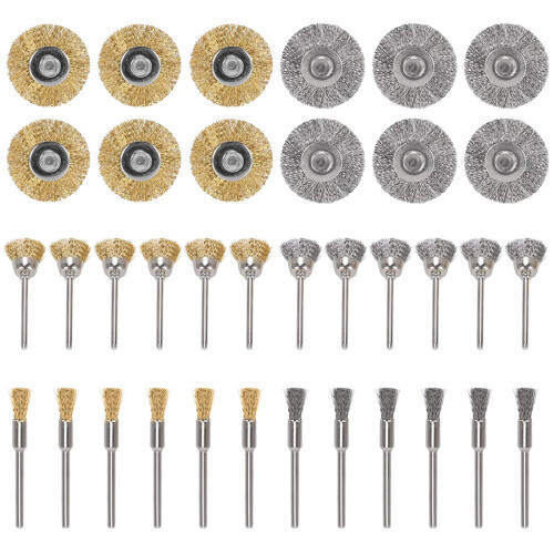 36 Pcs/set Brass Coated Wire Brushes for Drill Paint Stripper