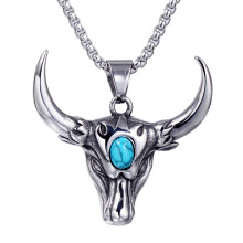 Bull for Head Turquoise Pendant Necklace Hip Hop Jewelry Vintage