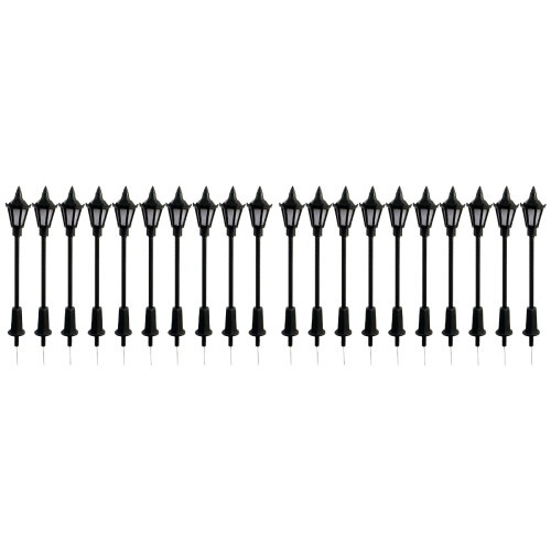 20Stk Mini Straßenlampen ABS Schwarz Figur Deko Accessoire 1