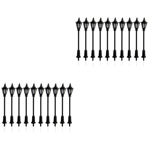 20Stk Mini Straßenlampen ABS Schwarz Figur Deko Accessoire 2