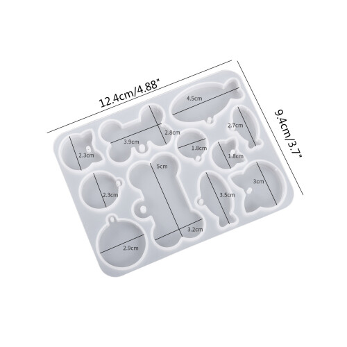 Katten Tag en Vis Sleutelhanger Mold Hond Botvormige Tag 2