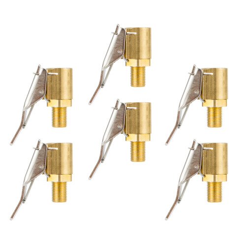 12Stk Profi Reifenluftventil Messing Gewinde Luftpumpenclip 1