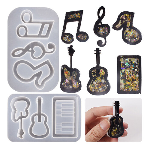 Instrument Note Quicksand Mold Handmade Pendant Silicone-set 2