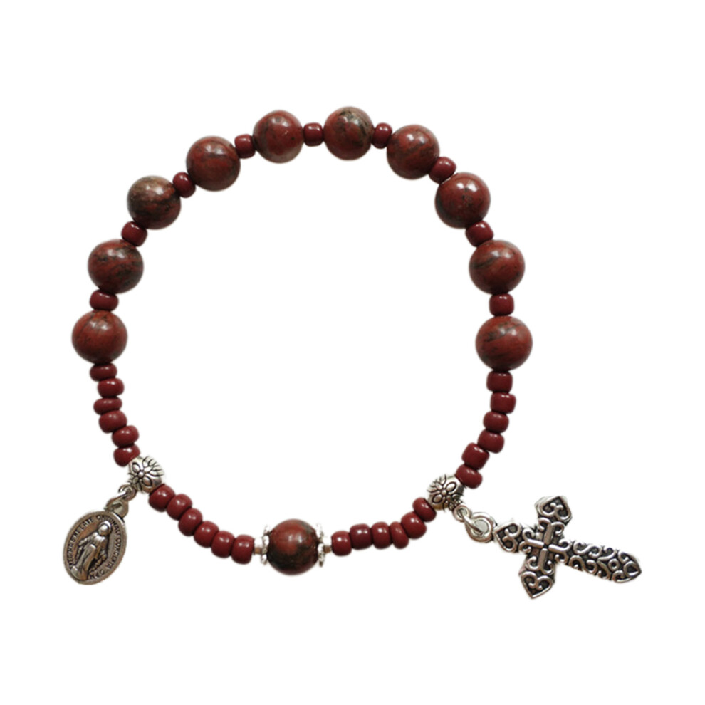 Baptism Rosary Glass Bead for Cross Bracelet for Baby Shower