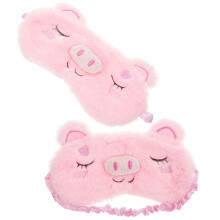10Ud Máscara De Infantil Rosa En Peluche Para Descanso Y Viaje