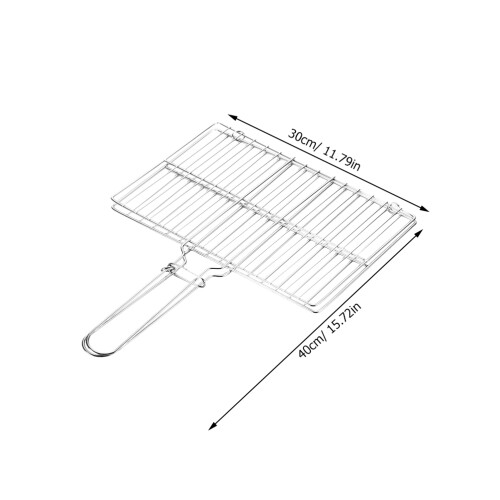 4Ud Canasta Para Bbq Con Mango Y Acero Plateado 2