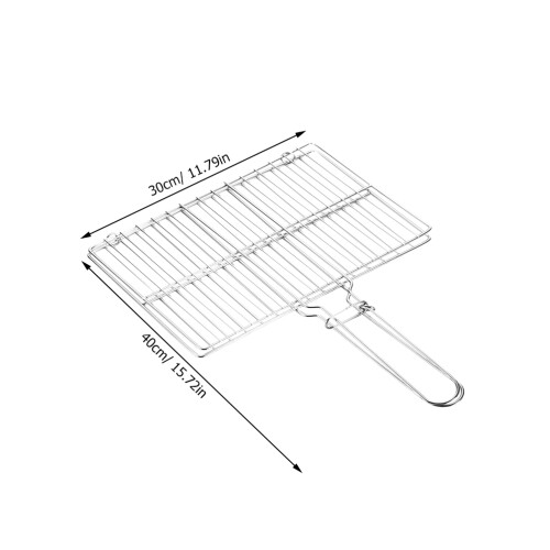 4Ud Canasta Para Bbq Con Mango Y Acero Plateado 1