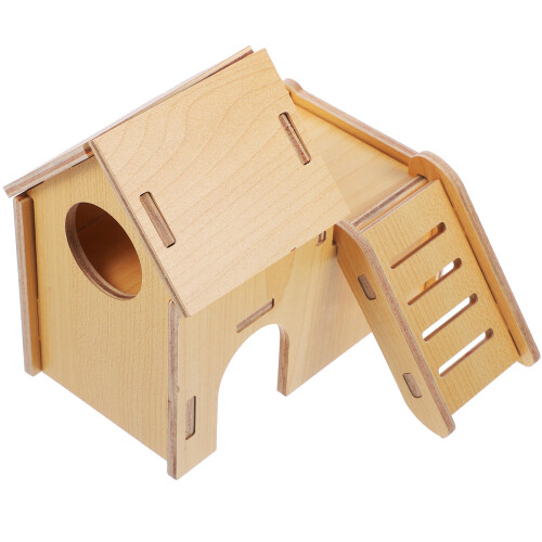 2Ud Casa De Hámster De Madera Resistente Y Color Khaki Para Mascotas 2