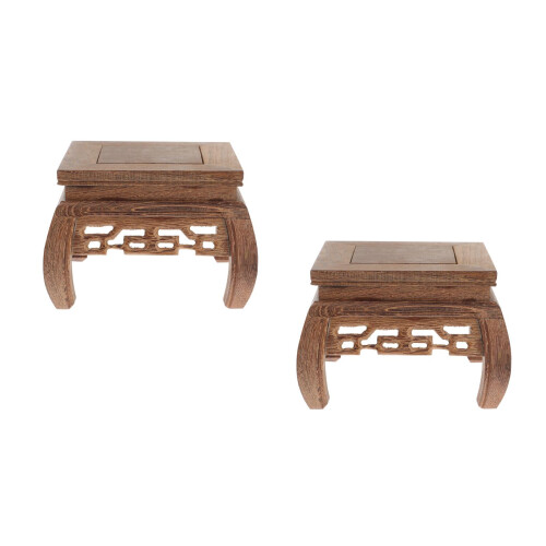 2Ud Base Madera Estilo Chino Para Soporte De Macetas Y Artesanías 1