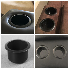 2Ud Portavasos Negro Plástico Para Sillón Reclinable Y