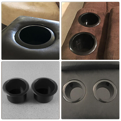 2Ud Portavasos Negro Plástico Para Sillón Reclinable Y 1