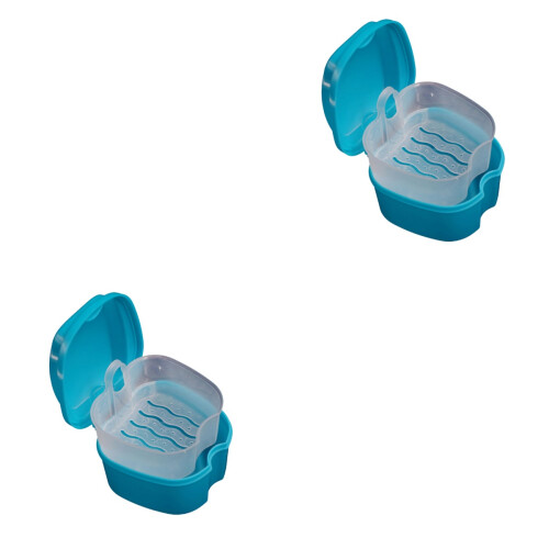 2Ud Estuche Duradero Para Almacenamiento De Dentaduras Multi Uso 2