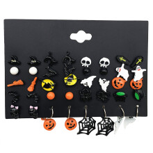 Weihnachten Halloween Ohrstecker Set Damen Fledermaus Kürbis