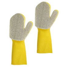 6Ud Guantes Para Lavado De Platos Y Limpieza Hogar En Látex Claro