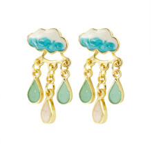 Unique Lightweight Cloud Rain Stud Earrings for-Light blue