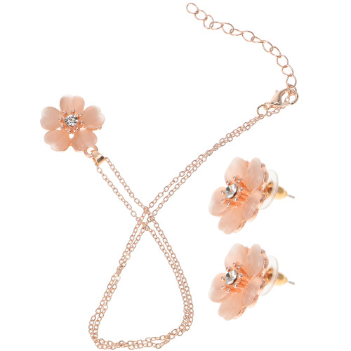5Ud Collar Collar Y Pendientes Rosa Especial 1