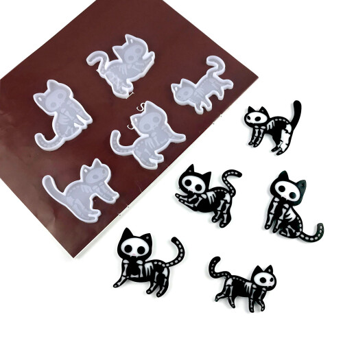 1Pc/5Pcs Resin Casting Silicone Molds Five Syles Kitten-6 1