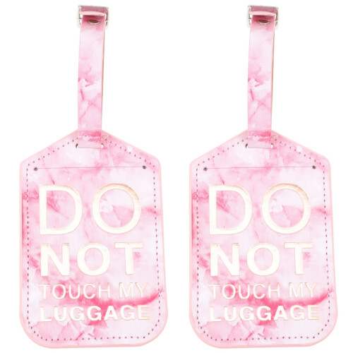 2Ud Etiquetas PU Rosa Elegantes Para Accesorios De Viaje 2