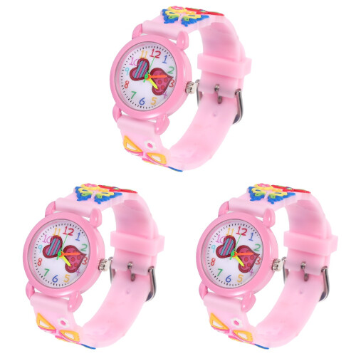 3Ud Relojes Niñas Rosa Práctico Estilo Cartoon 2