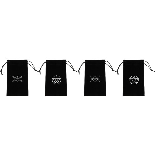 4Ud Bolsas De Tela Para Tarot Con Estampado Pentáculo Y Cordón 1