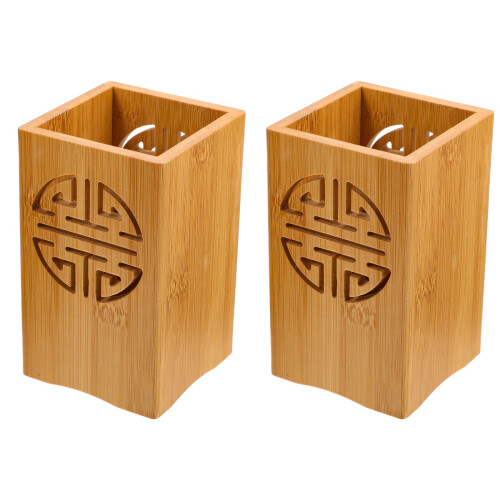 2Ud Soporte Multifunción De Bambú Para Cubiertos Y En Cocina 1