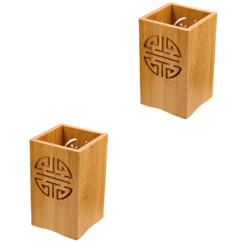 2Ud Soporte Multifunción De Bambú Para Cubiertos Y En Cocina 2