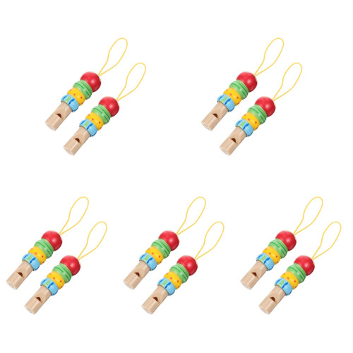 10Pièces Sifflets Enfants Ludiques Multicolores Lanière 1