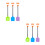 6Pièces Rigide Enfant Couleurs Assorties Pour De 5