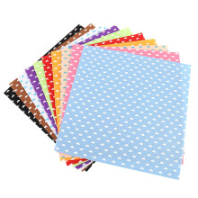 Nonwoven Patchwork Felt Fabric Sheet, Stiffened Texture Easy to Cut and Sew for Crafts DIY Projects, Multi Colored Polka Dots Kids Crafting Material