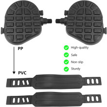 Hoogwaardige pedalen voor hometrainers, verstelbare riem voor een aanpasbare lengte, slijtvast en antislip oppervlak voor universele compatibiliteit.