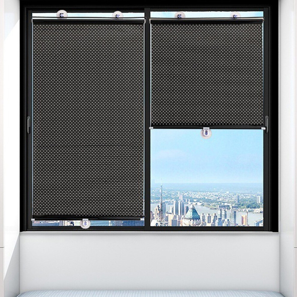 Retractable Car Roller Sunshade For Car Side Window, Portable Window Blind Complete Uv Protection Thermal Insulation Layer Sunscreen Pvc For Travel 9169997104571