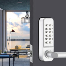 Mechanical Keyless Entry Security Coded Lock, Strong Zinc Alloy Digital Door Lock Handle, Suitable for Office Interior Rental Doors, Adjustable