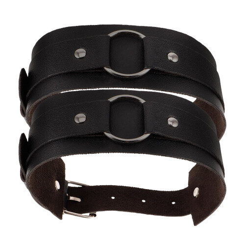 3Pièces Cuffs De Manche En Cuir Noir Punk Pour Polyvalentes 2