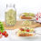 Βάζα Mason με ευρύ στόμα Quart, καπάκια από ανοξείδωτο ατσάλι με κόσκινο, ανοξείδωτο 6