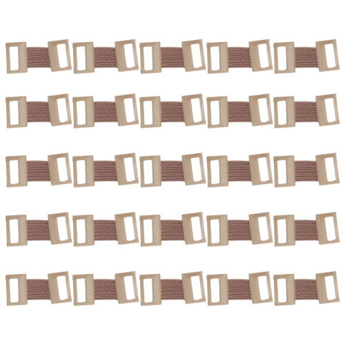 75Pcs Reusable Elastic Bandage Clips with Aluminum Hooks Light Brown