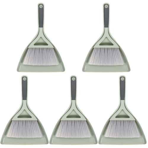 5Set Kit Piccola Scopa E Paletta Desktop, Materiale Resistente Verde 1
