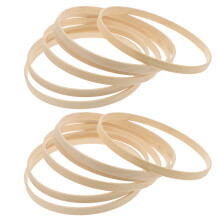 24Pz Cerchi Rotondi in Bamboo Per Progetti Creativi DIY Chiaro