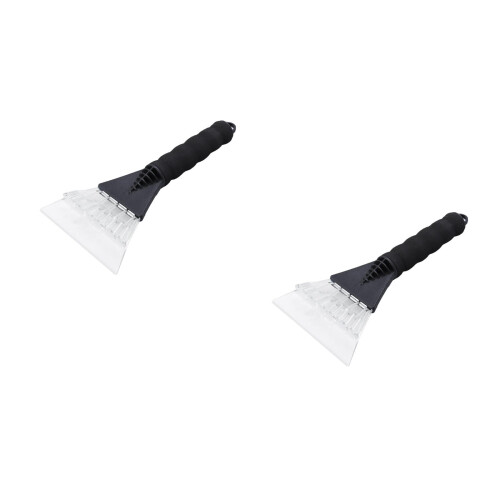 2Pcs Dual Use Car Snow Plastic with Rubber Sleeve Black 1