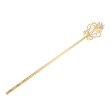 2Pz Scettro Fatina Dorato Con Strass Decorazione Festa Bambini