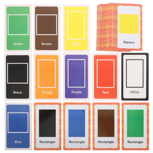 5Sets Assorted Color Paper Flash Cards Cognitive Learning Toy for Kids 1