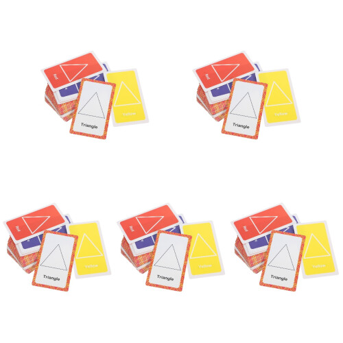 5Sets Assorted Color Paper Flash Cards Cognitive Learning Toy for Kids 2