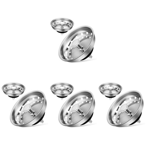 8Pcs Silver Kitchen Sink Drain Basket Stopper Metal Strainer Plug 1