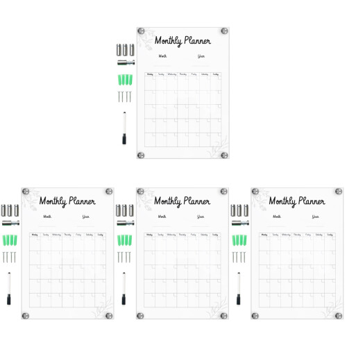 4Sets Transparent Acrylic Wall Hanging Board for Memo Planning 1