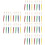 48Pcs Durable Flat Head Paint Brushes Kids Art Craft Assorted Colors 6