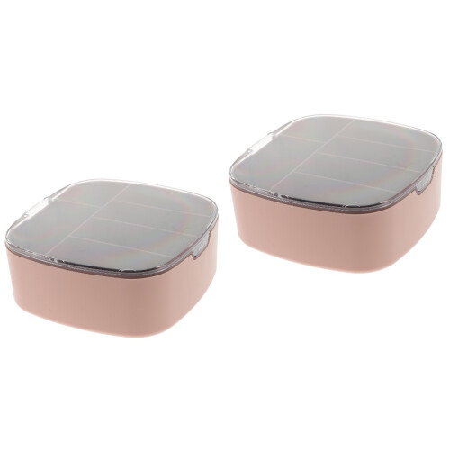 2Pièces Coffret Rangement Rose Compartiments Pour Câbles Et Bureau 2
