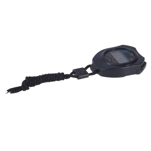 2St Sport Stopwatch LCD Timer Chronograph Zwart Voor Training