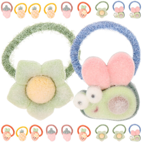 80Pz Fermagli E Elastici Bambina Multiuso Fiocchi E Fiori 2