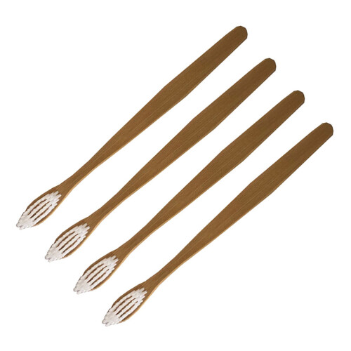 8Pz Spazzolini in Legno Biodegradabile Con Setole Al 1