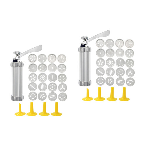 2Set Kit Completo Per Decorazione Torte E Biscotti Argento 2