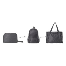 Sac à dos léger et imperméable en polyester pliable pour la randonnée, 160 g, noir